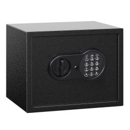 Basics Stalen kluis, met programmeerbaar elektronisch toetsenveld, beschermt contant geld, sieraden, ID-documenten, 19,8 l volume, zwart, 43 cm B x 37 cm D x 18 cm H