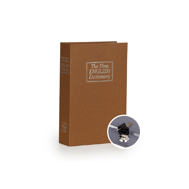 Boekkluis met sleutel - Bruin - Medium
